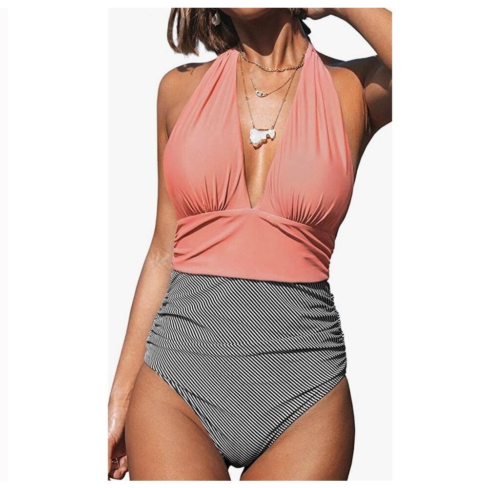 Cupshe Halter Neck One Piece Swimsuit Size S Small